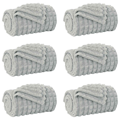 Coperte da Pile 6 pcs Grigio 200 x 150 cm Panno | homemem39