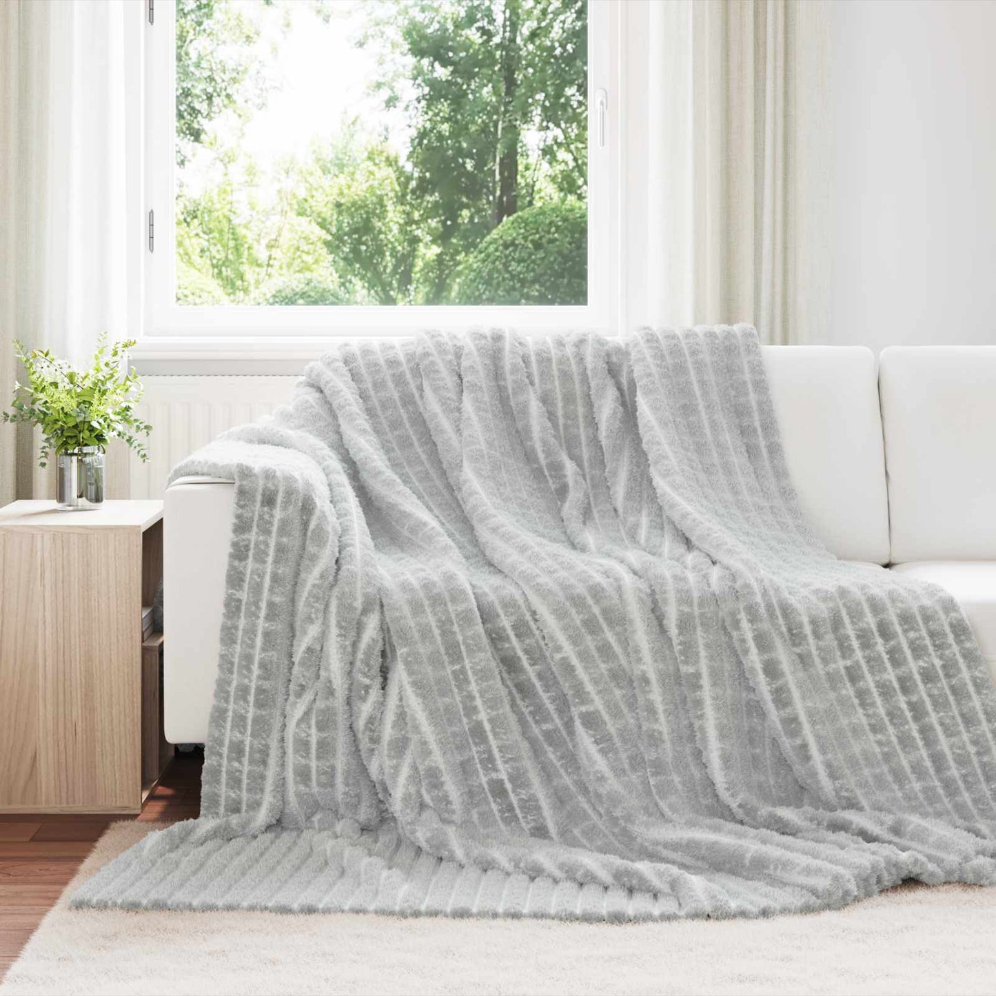 Coperte da Pile 6 pcs Grigio 270 x 240 cm Panno | homemem39