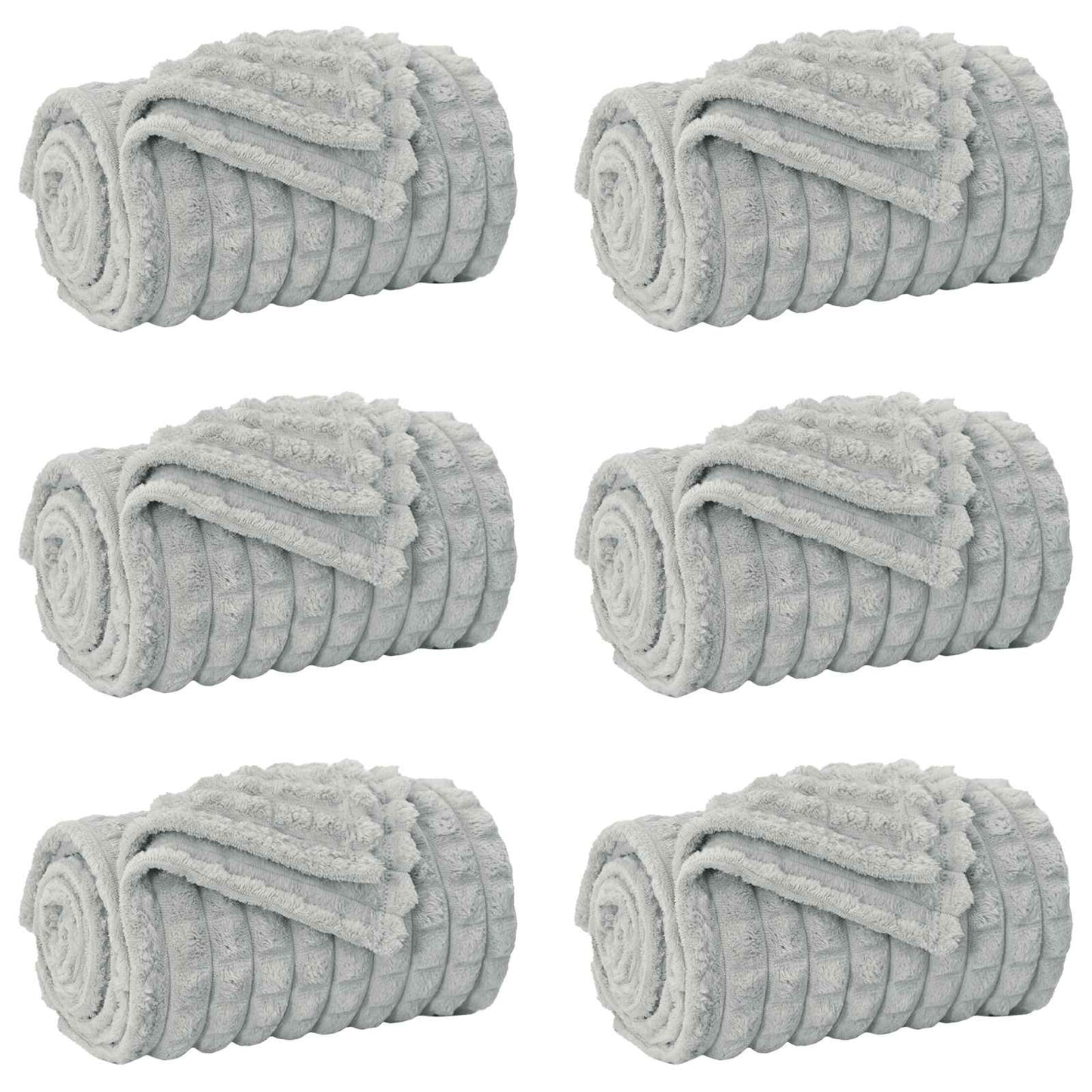 Coperte da Pile 6 pcs Grigio 270 x 240 cm Panno | homemem39