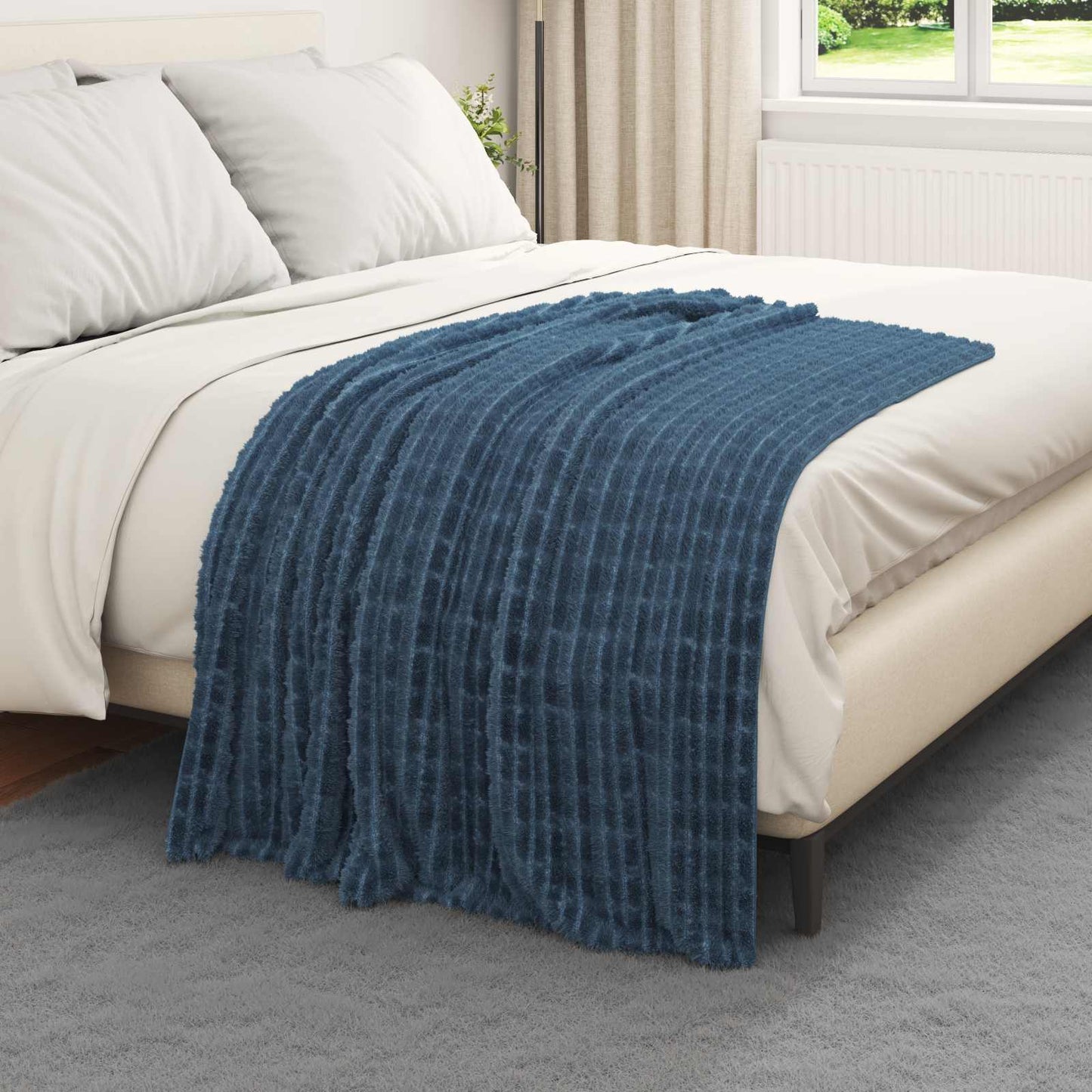 Coperte da Pile 6 pcs Blu navy 150 x 130 cm Panno | homemem39