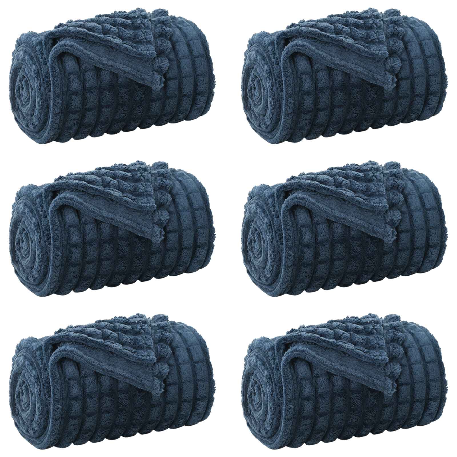 Coperte da Pile 6 pcs Blu navy 150 x 130 cm Panno | homemem39