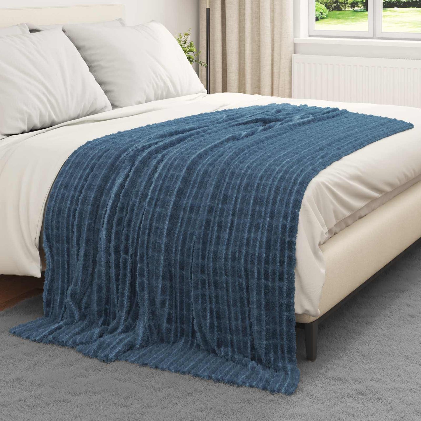 Coperte da Pile 6 pcs Blu navy 200 x 150 cm Panno