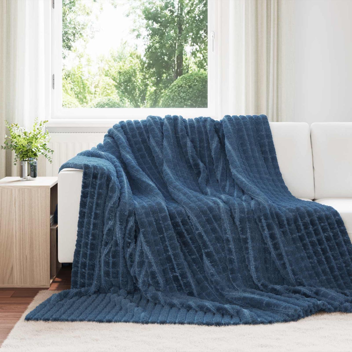 Coperte da Pile 6 pcs Blu navy 240 x 220 cm Panno | homemem39