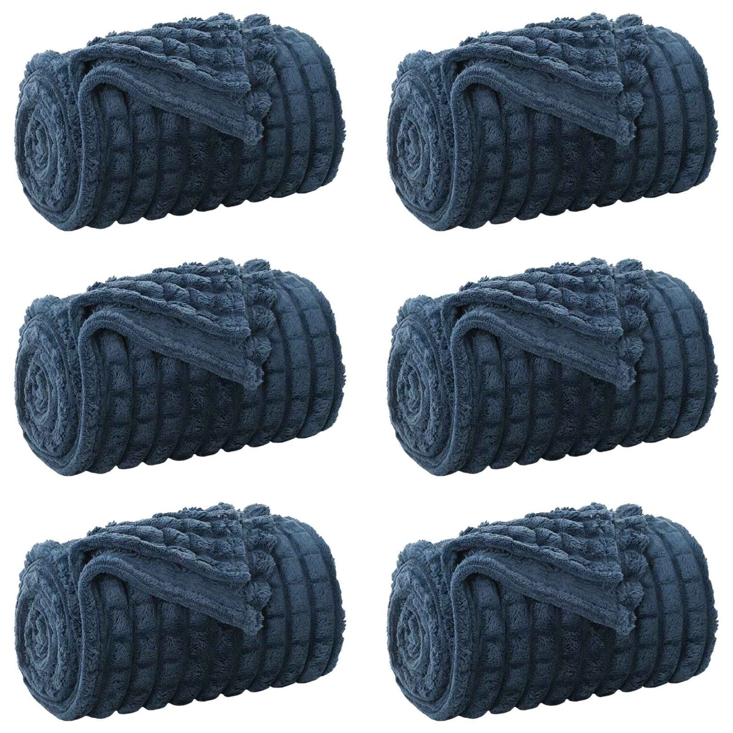 Coperte da Pile 6 pcs Blu navy 270 x 240 cm Panno | homemem39
