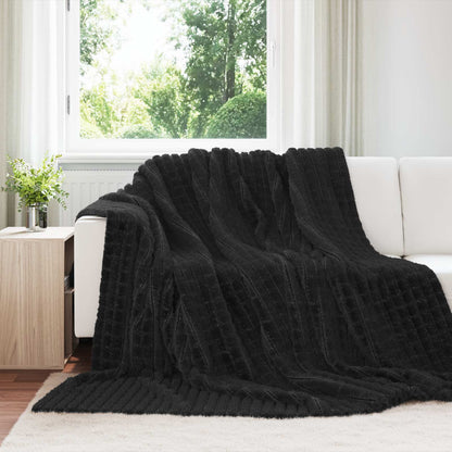 Coperte da Pile 6 pcs Nero 240 x 220 cm Panno