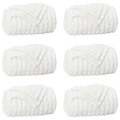 Coperte da Pile 6 pcs Bianco 200 x 150 cm Panno