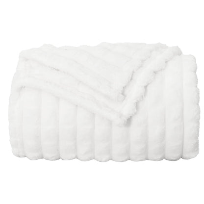 Coperte da Pile 6 pcs Bianco 200 x 150 cm Panno | homemem39