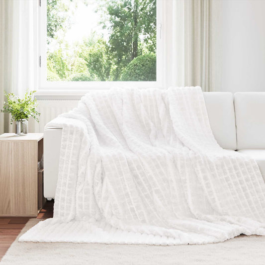 Coperte da Pile 6 pcs Bianco 240 x 220 cm Panno