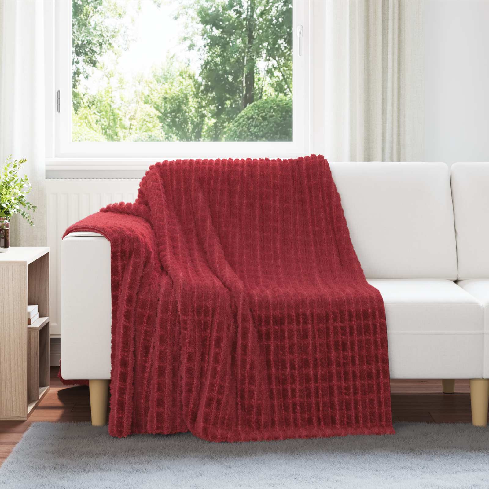 Coperte da Pile 6 pcs Rosso Bordeaux 200 x 150 cm Panno | homemem39