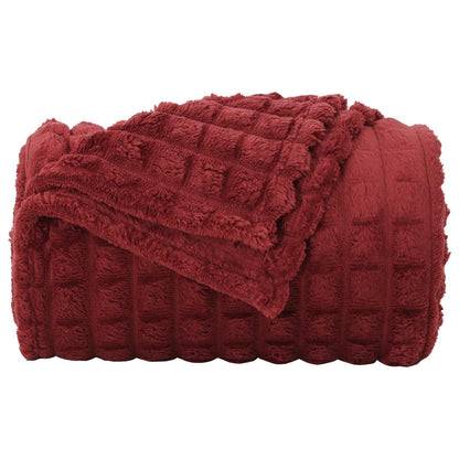 Coperte da Pile 6 pcs Rosso Bordeaux 200 x 150 cm Panno | homemem39