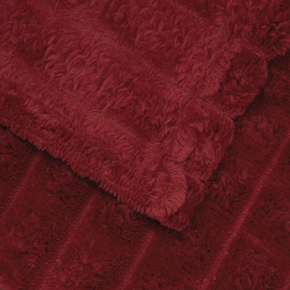 Coperte da Pile 6 pcs Rosso Bordeaux 270 x 240 cm Panno