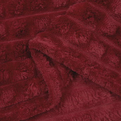 Coperte da Pile 6 pcs Rosso Bordeaux 270 x 240 cm Panno