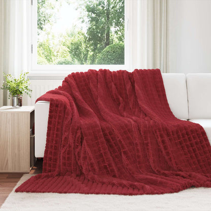 Coperte da Pile 6 pcs Rosso Bordeaux 270 x 240 cm Panno