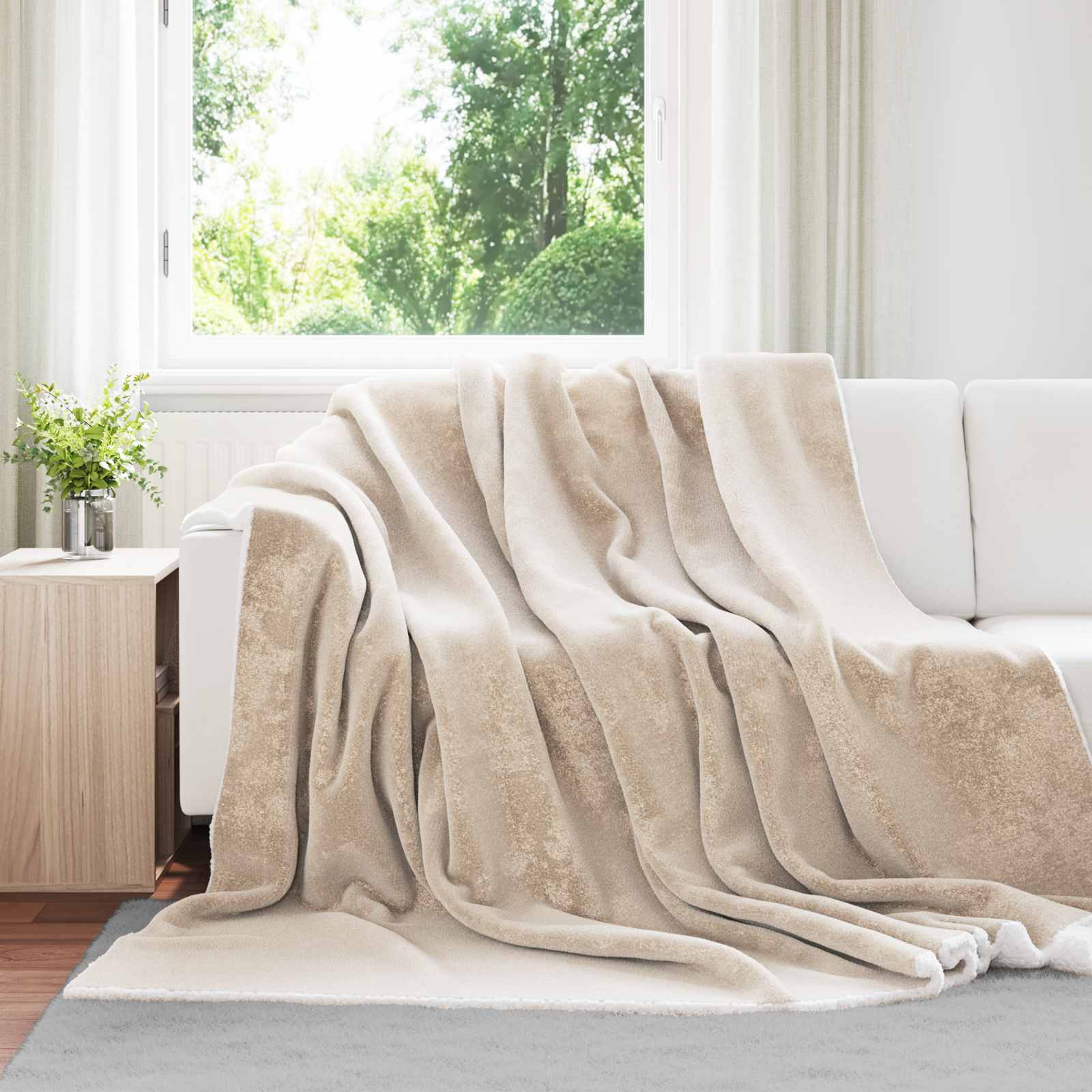 Coperta Beige 240 x 270 cm Panno | homemem39