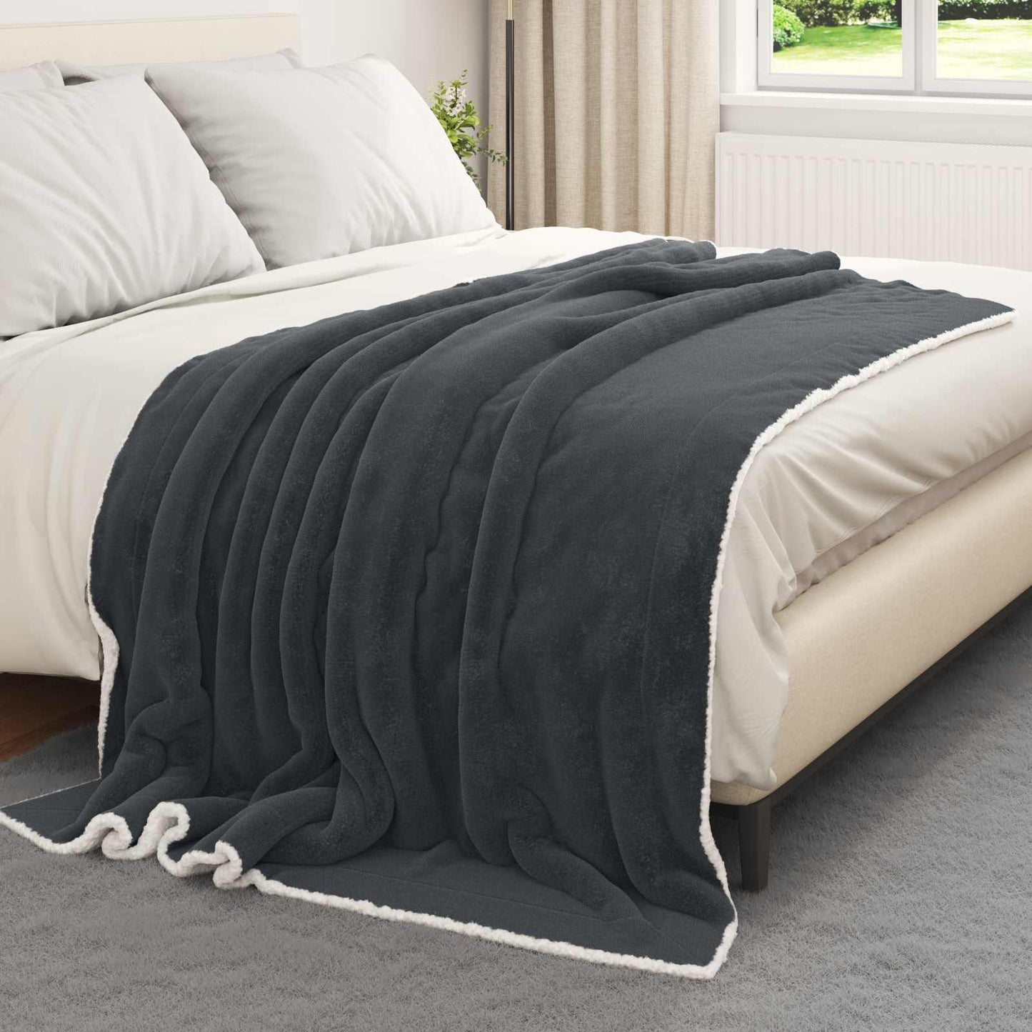 Coperta Grigio scuro 150 x 200 cm Panno
