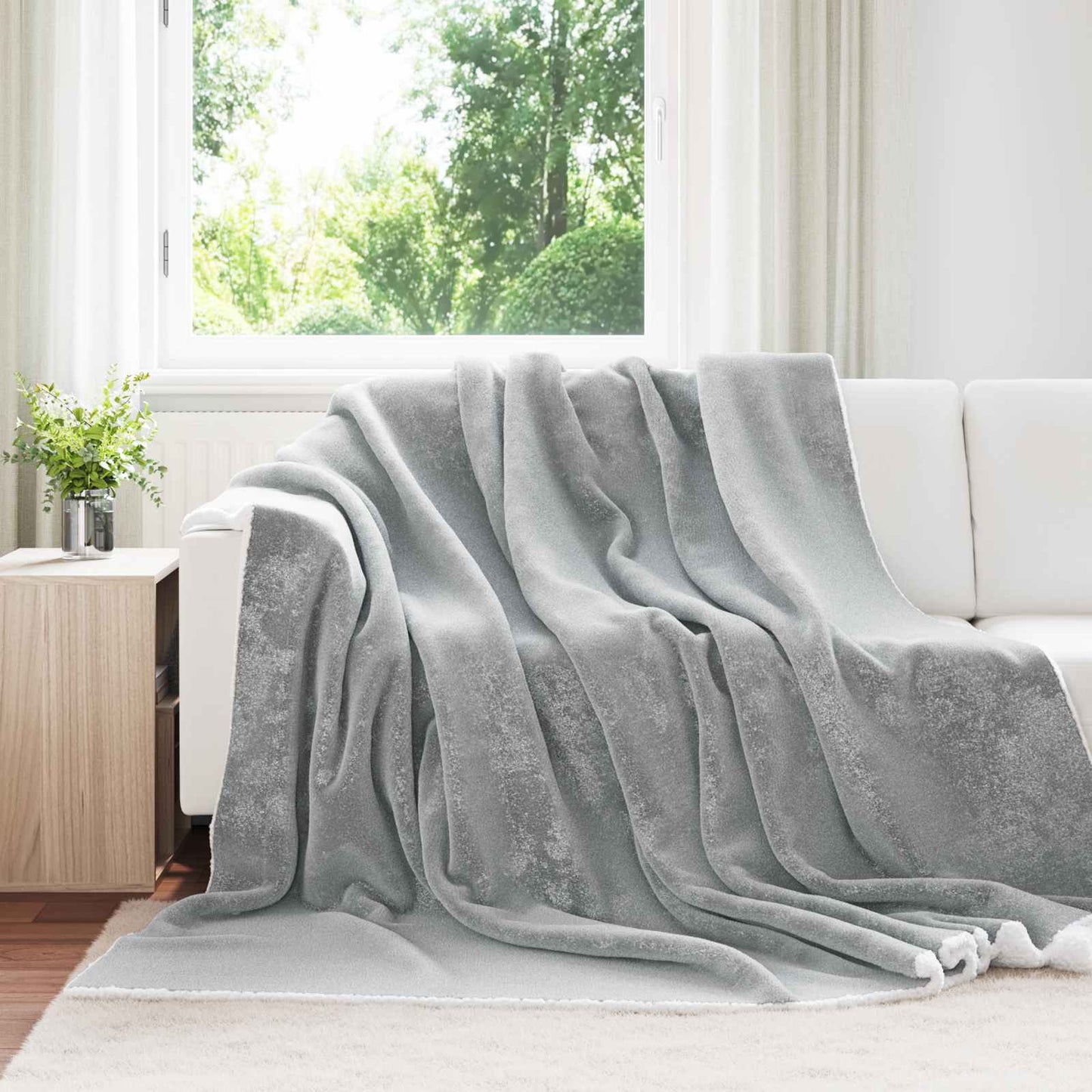 Coperta Grigio 240 x 270 cm Panno