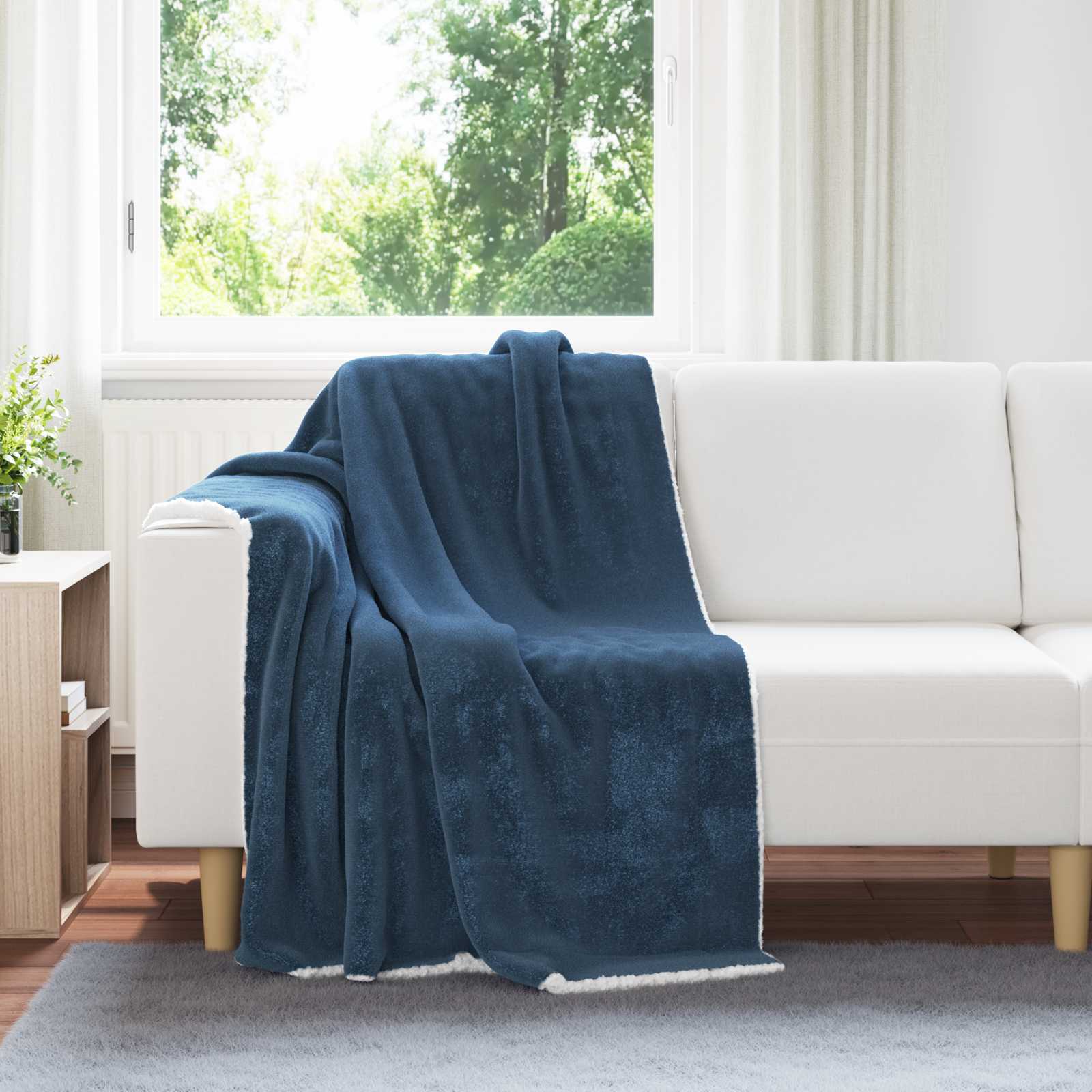 Coperta Blu navy 130 x 150 cm Panno | homemem39