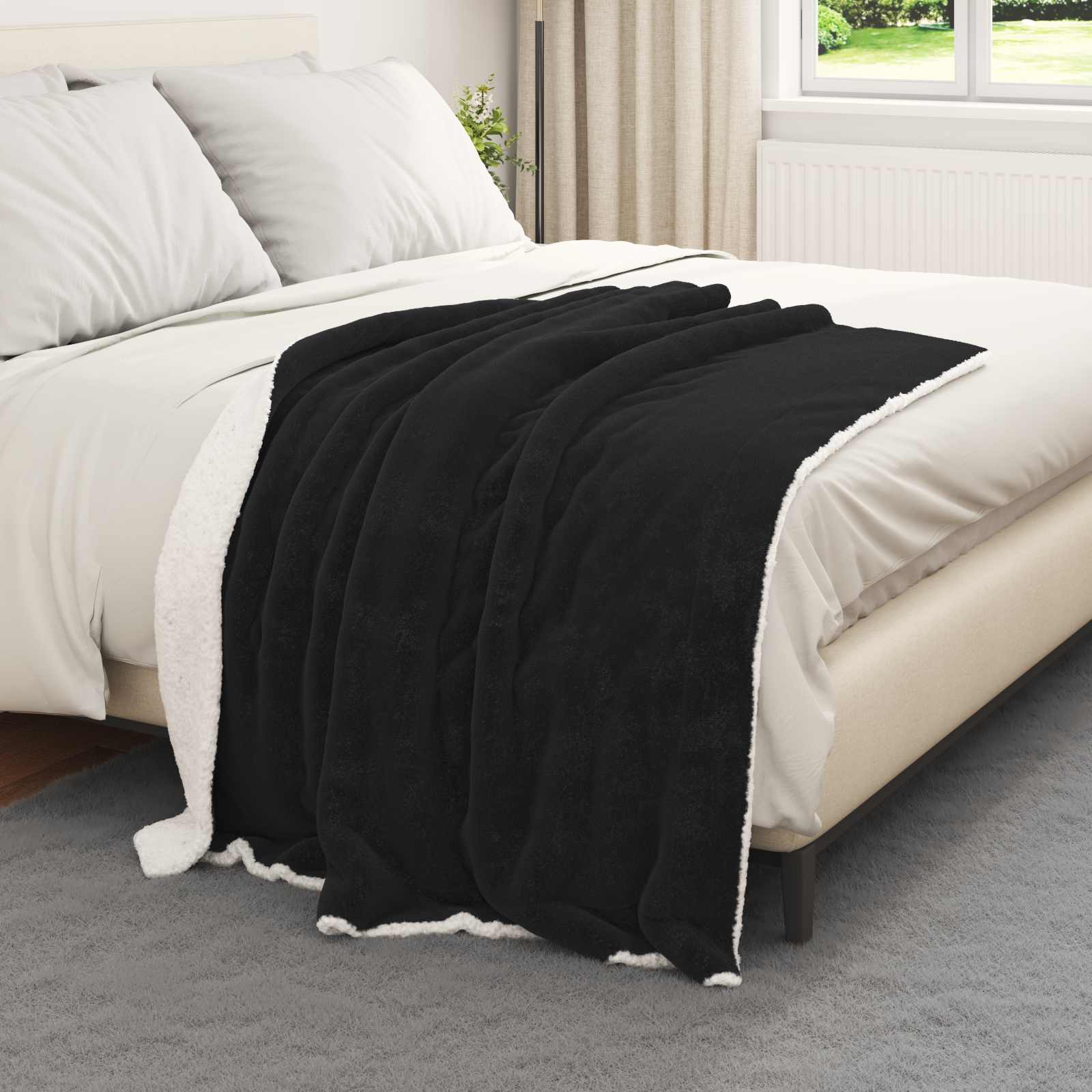 Coperta Nero 130 x 150 cm Panno | homemem39