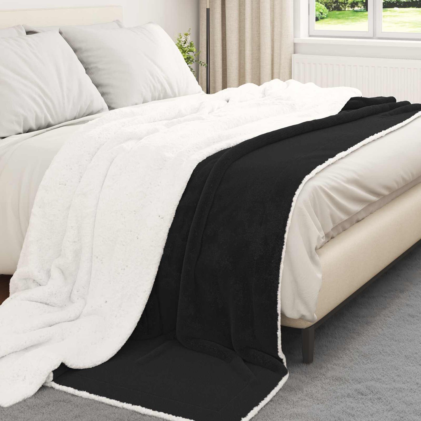 Coperta Nero 240 x 270 cm Panno