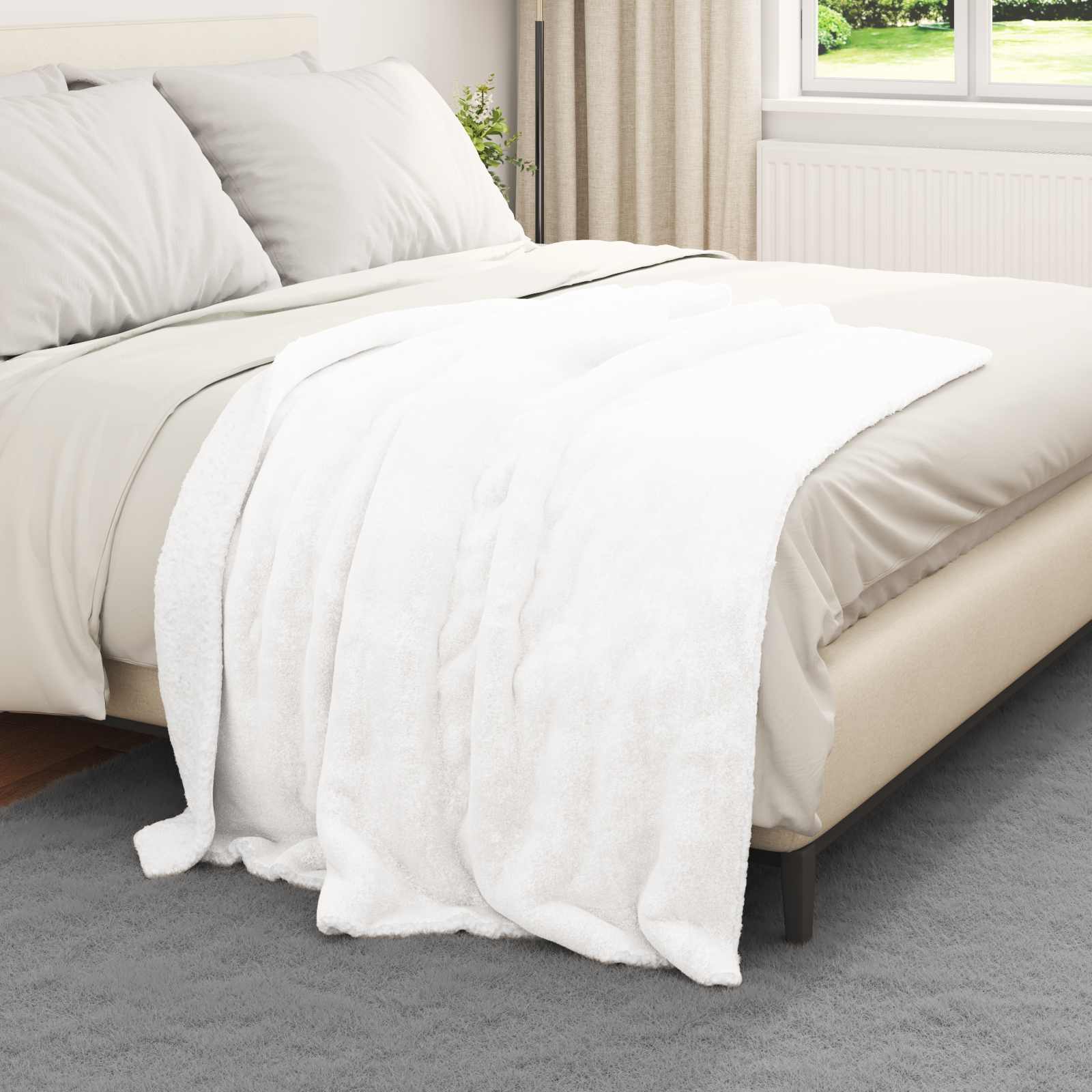 Coperta Bianco 130 x 150 cm Panno | homemem39