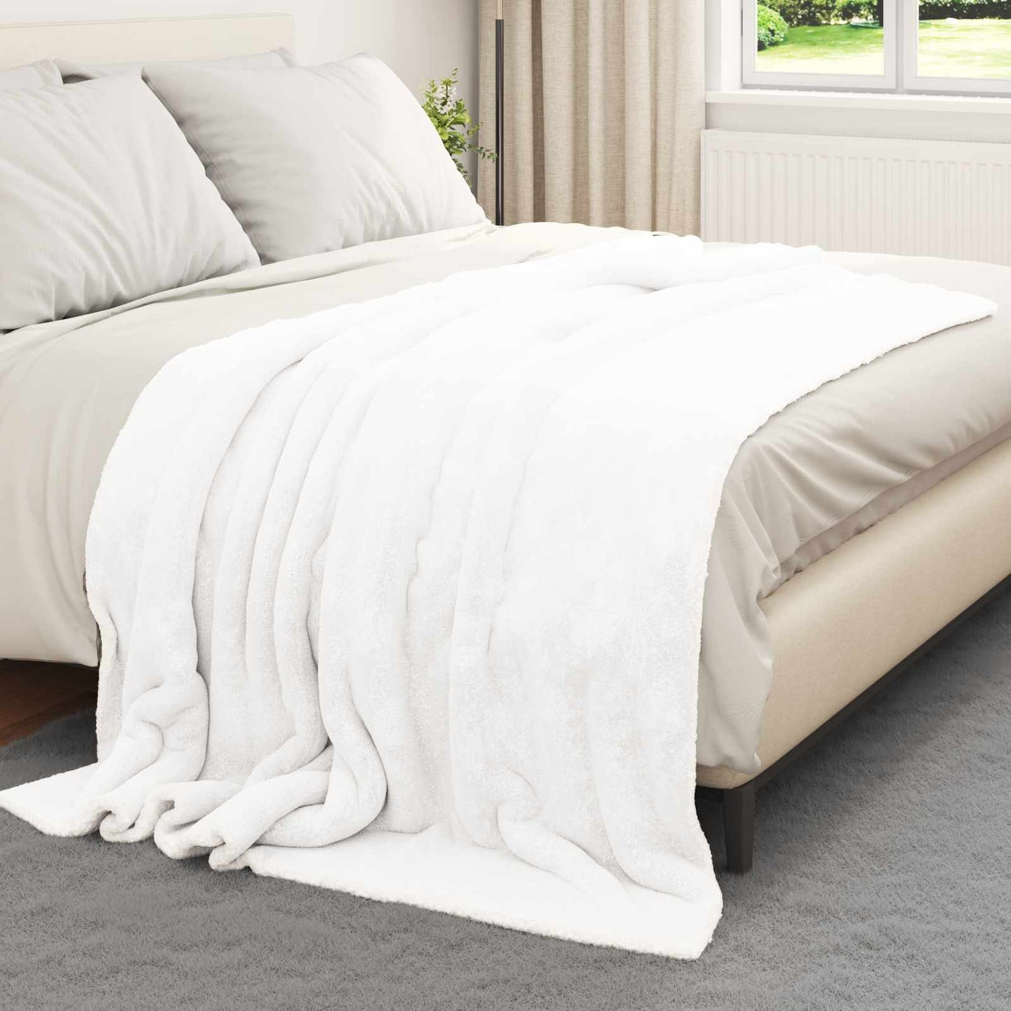 Coperta Bianco 150 x 200 cm Panno | homemem39
