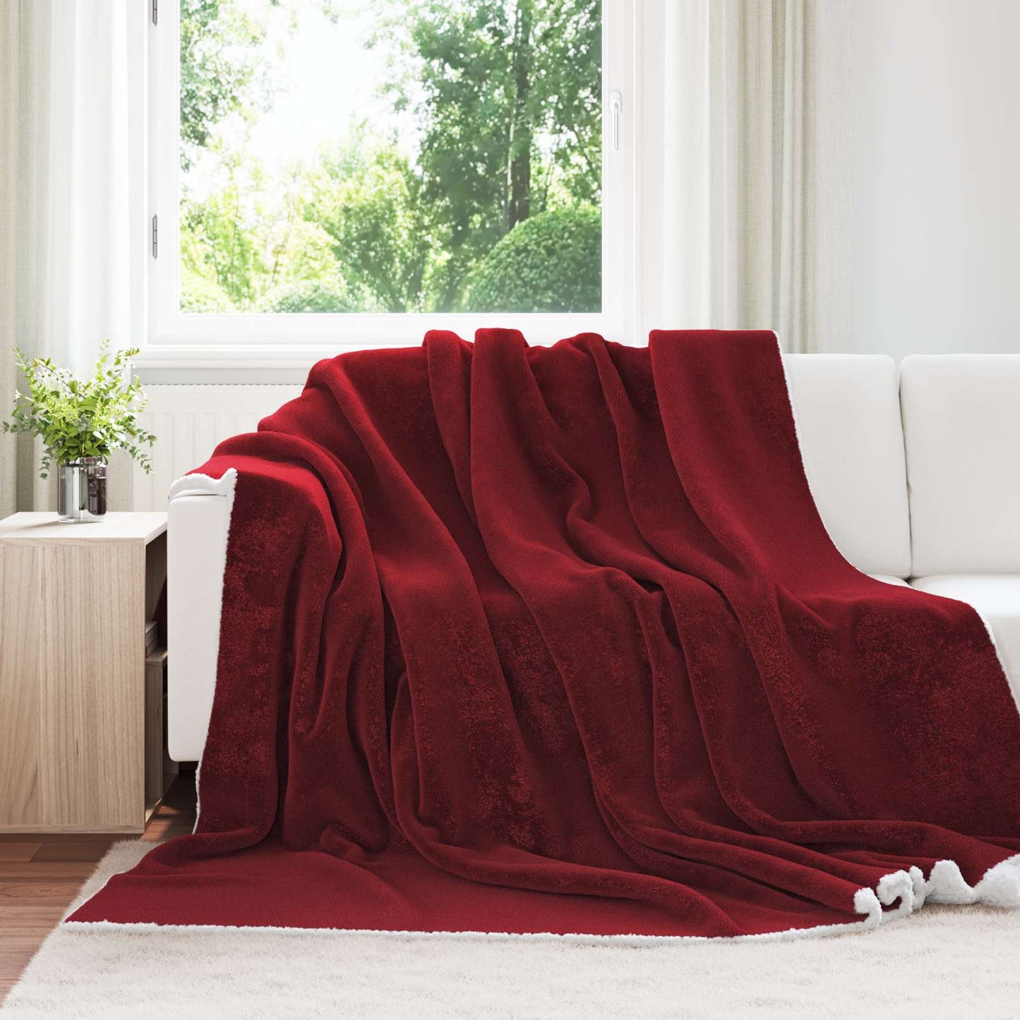 Coperta Rosso Bordeaux 240 x 270 cm Panno