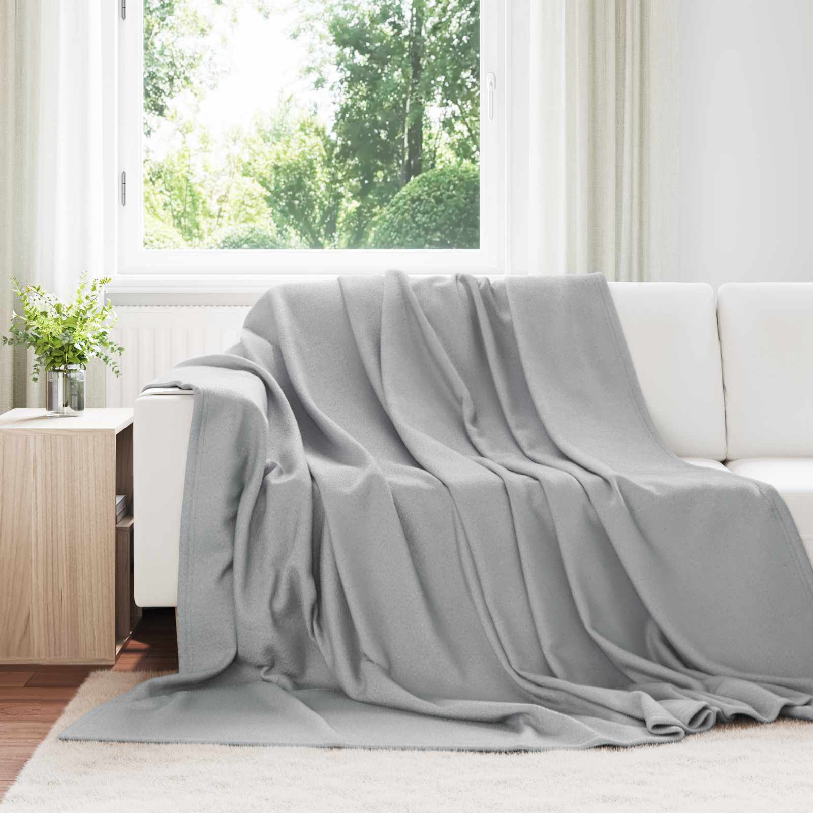 Coperta Grigio 270 x 240 cm Panno | homemem39