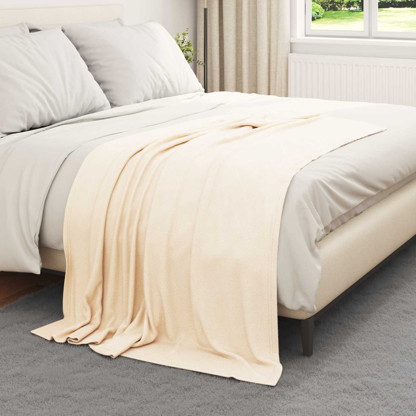 Coperta Crema 170 x 130 cm Panno | homemem39
