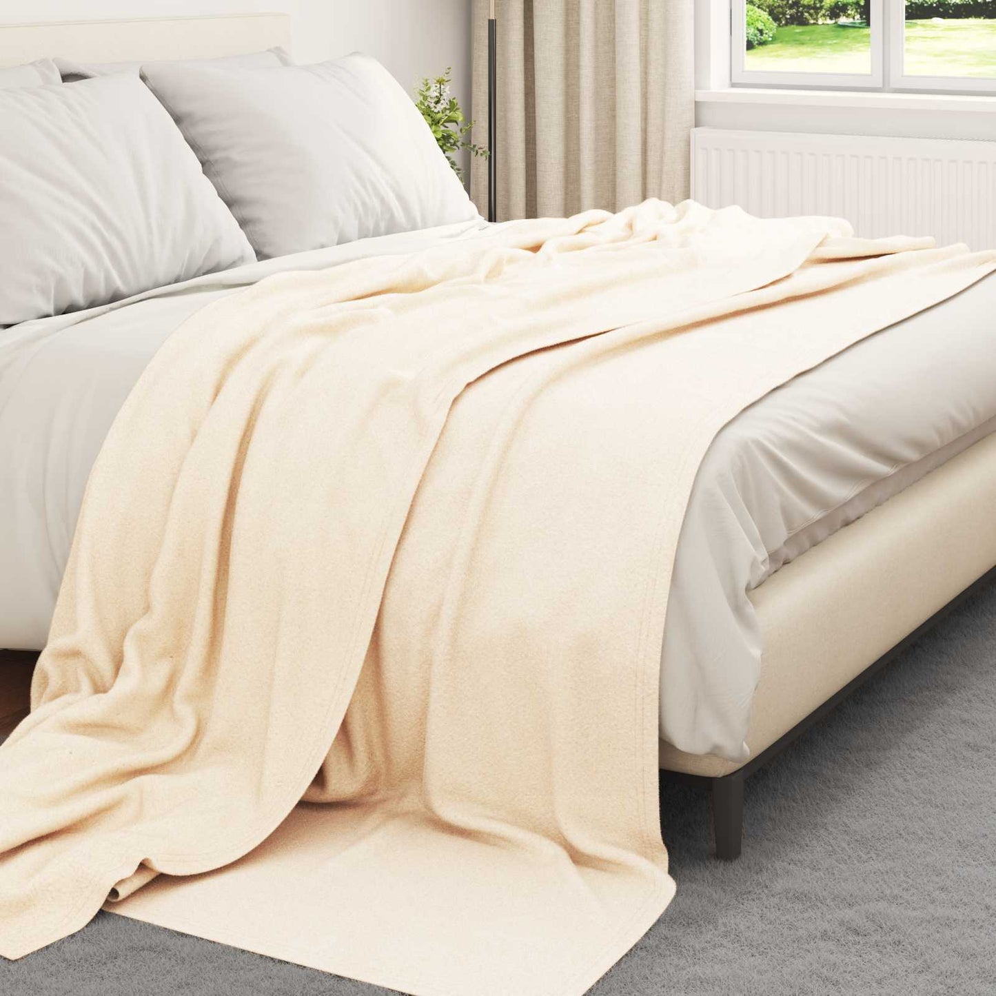 Coperta Crema 270 x 240 cm Panno