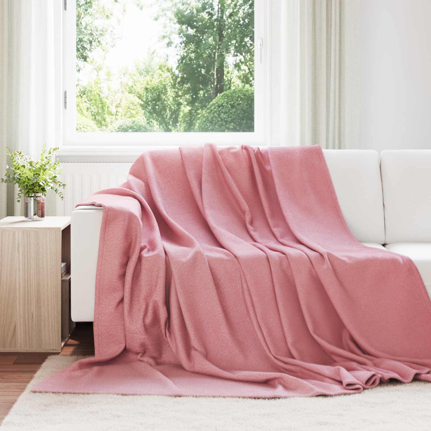Coperta Rosa 240 x 220 cm Panno