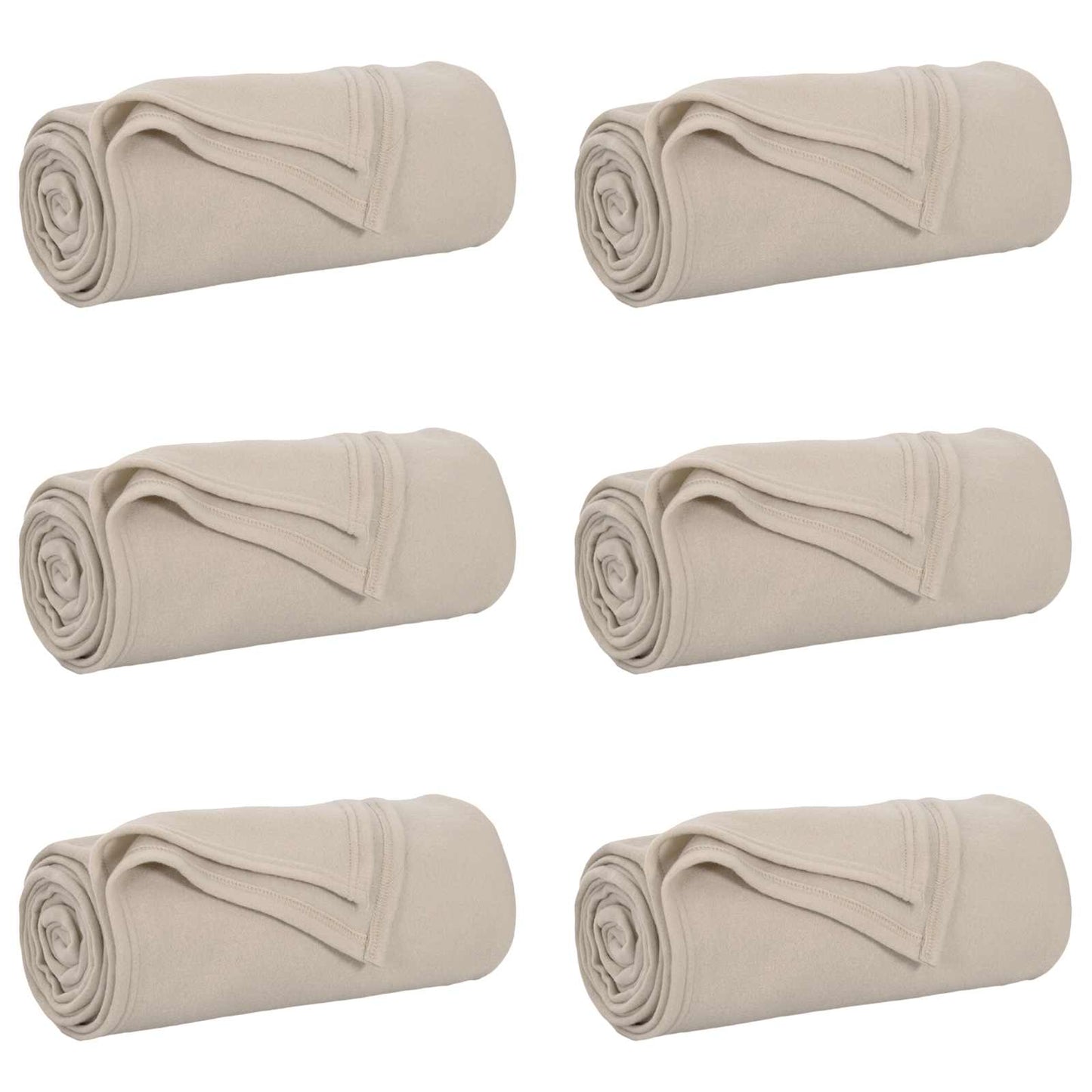 Coperte da Pile 6 pcs Beige 270 x 240 cm Panno