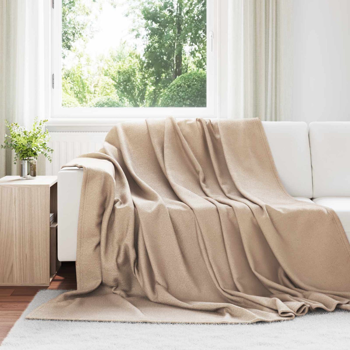 Coperte da Pile 6 pcs Cammello 270 x 240 cm Panno | homemem39