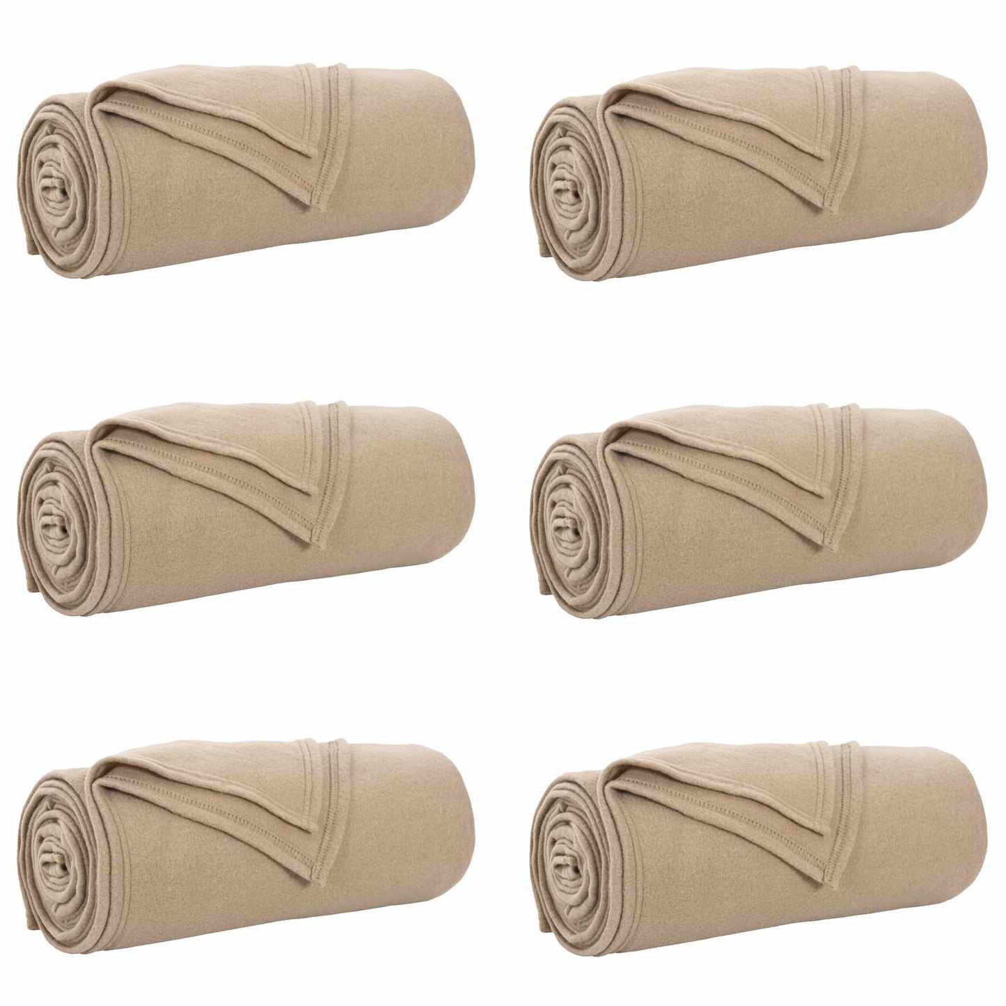 Coperte da Pile 6 pcs Cammello 270 x 240 cm Panno | homemem39