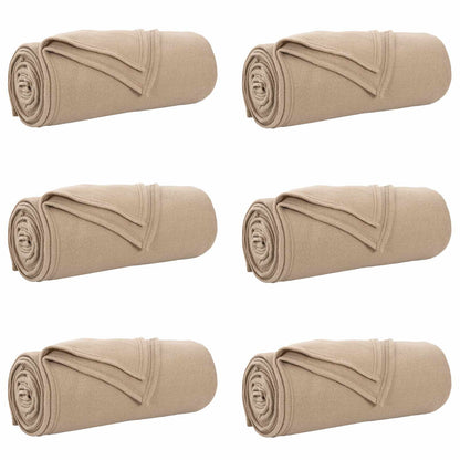 Coperte da Pile 6 pcs Cammello 270 x 240 cm Panno | homemem39