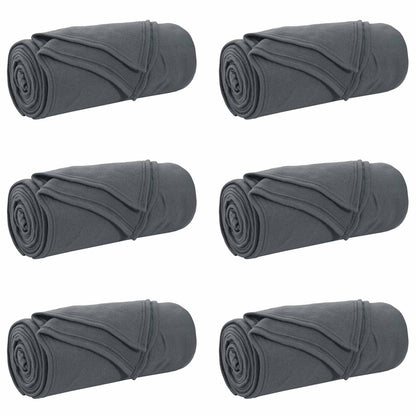 Coperte da Pile 6 pcs Grigio scuro 240 x 220 cm Panno