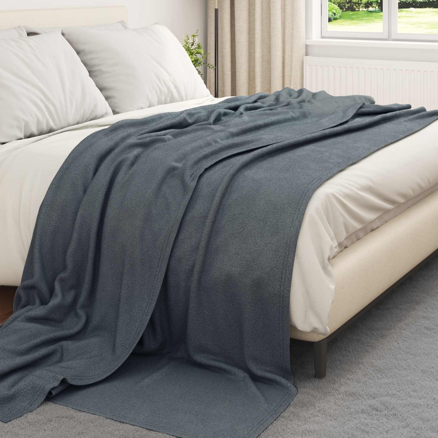 Coperte da Pile 6 pcs Grigio scuro 270 x 240 cm Panno