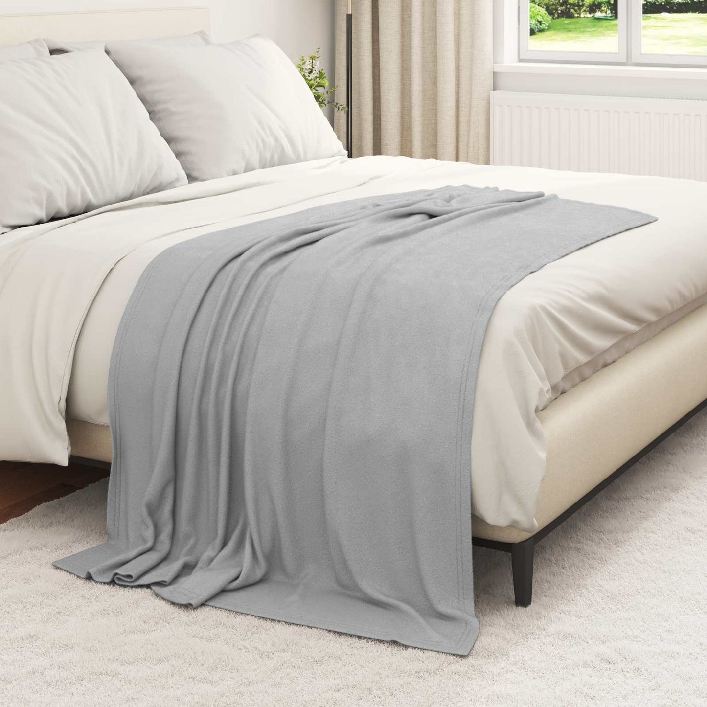 Coperte da Pile 6 pcs Grigio 170 x 130 cm Panno