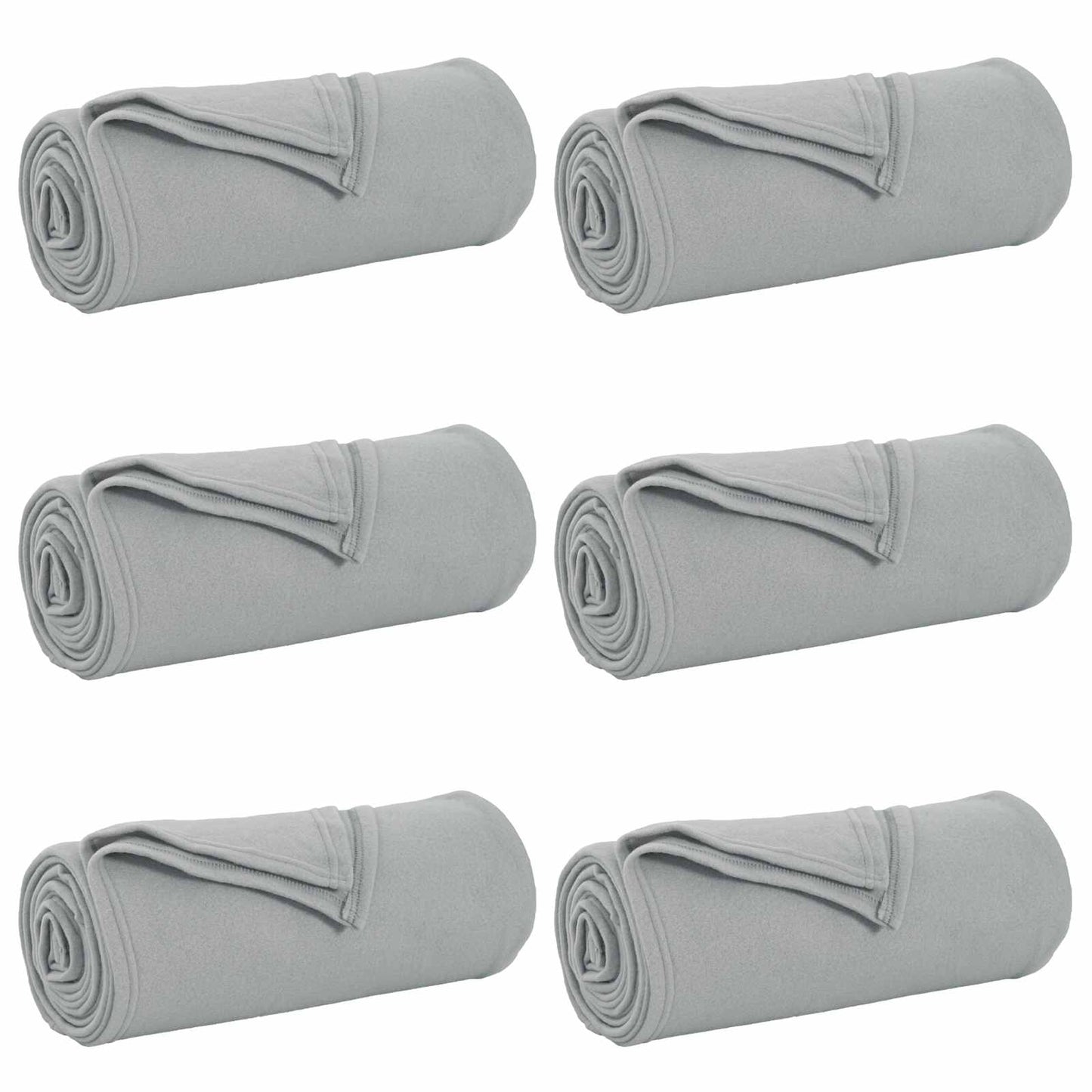 Coperte da Pile 6 pcs Grigio 240 x 220 cm Panno | homemem39
