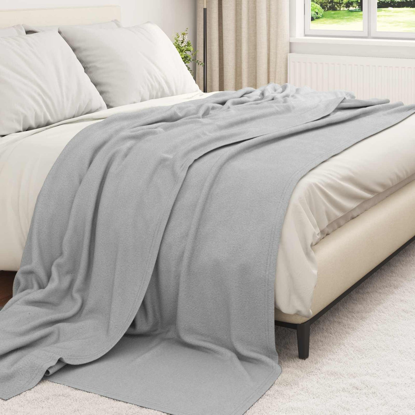 Coperte da Pile 6 pcs Grigio 270 x 240 cm Panno