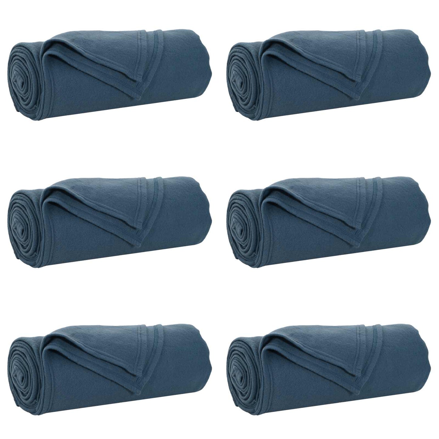 Coperte da Pile 6 pcs Blu navy 170 x 130 cm Panno