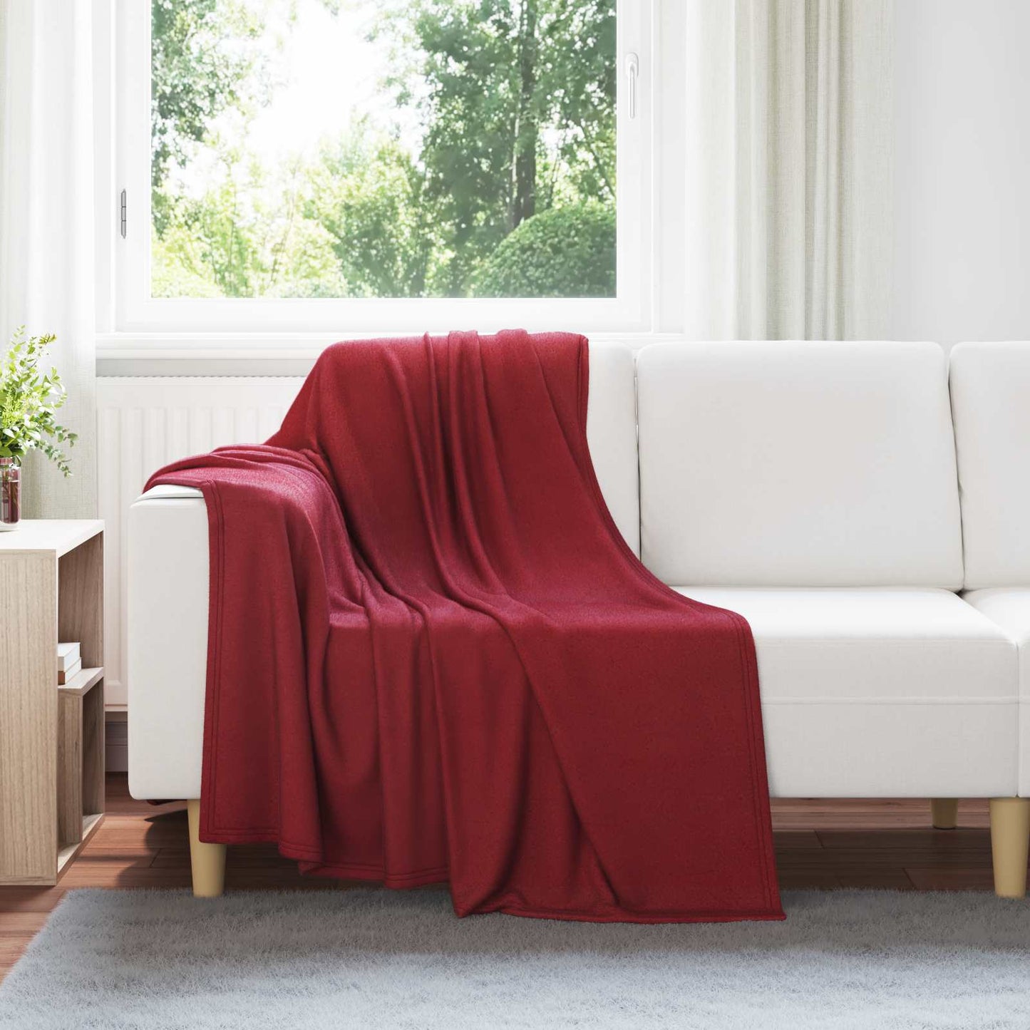 Coperte da Pile 6 pcs Rosso Bordeaux 170 x 130 cm Panno