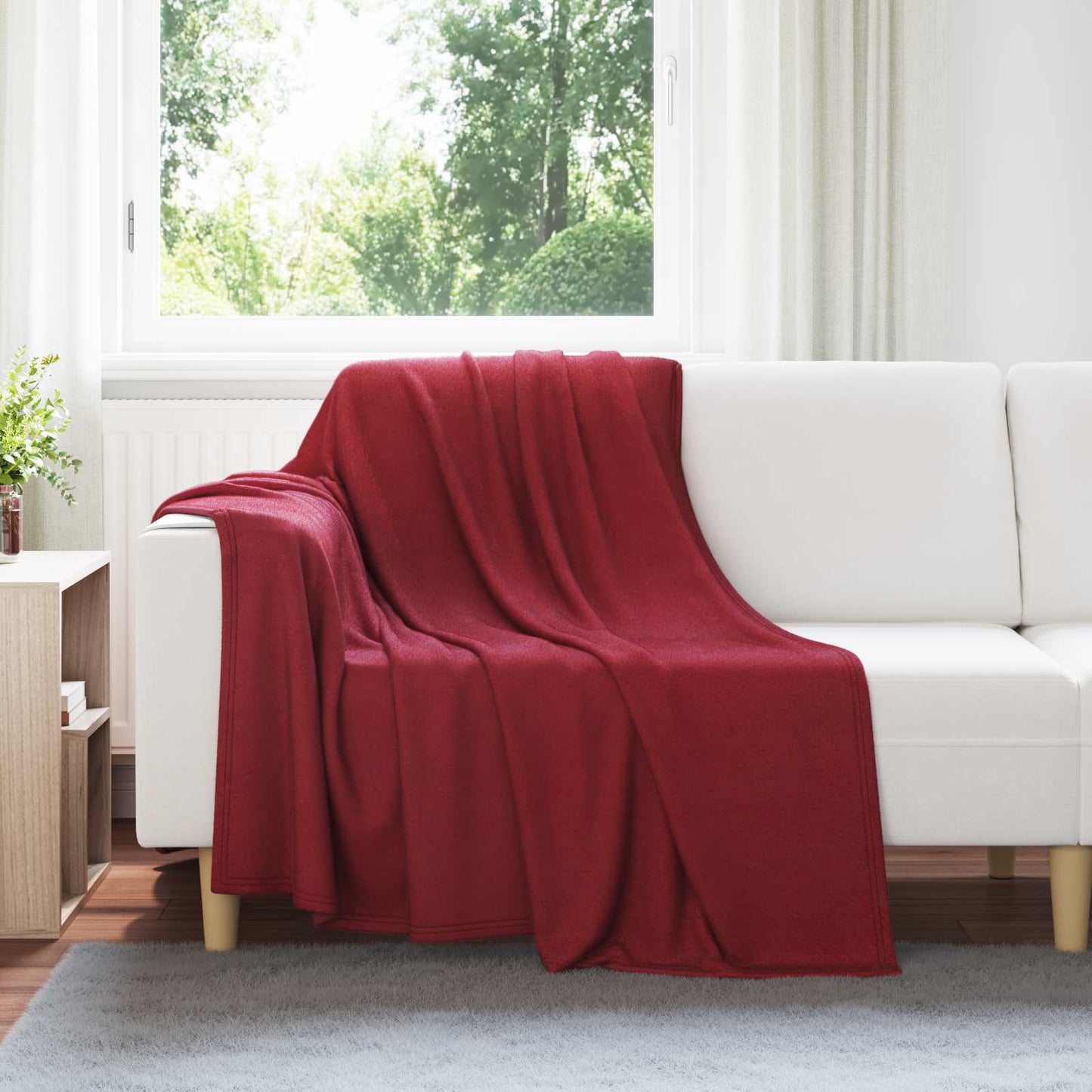 Coperte da Pile 6 pcs Rosso Bordeaux 200 x 150 cm Panno