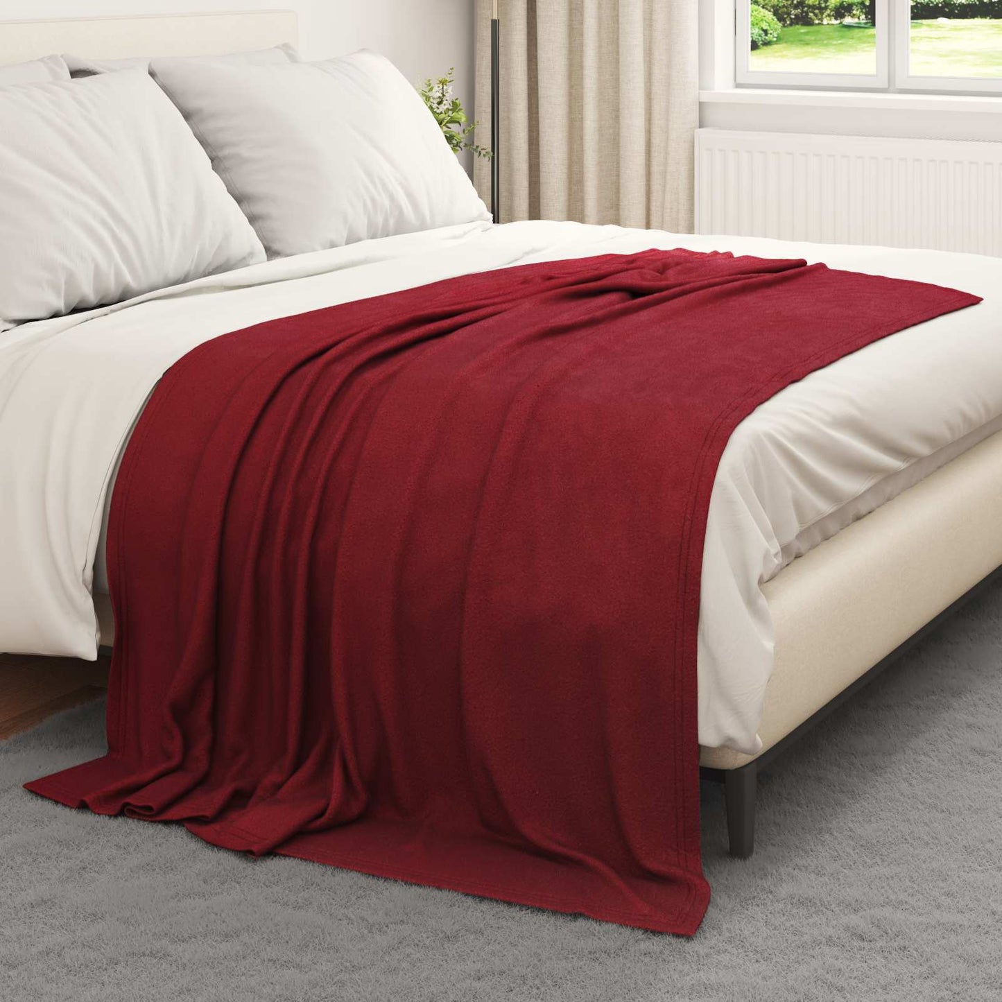 Coperte da Pile 6 pcs Rosso Bordeaux 200 x 150 cm Panno