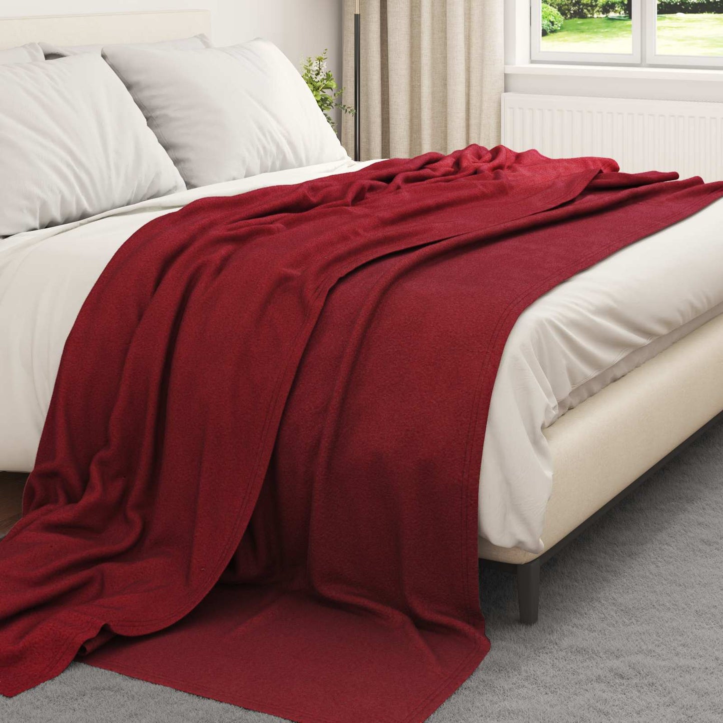 Coperte da Pile 6 pcs Rosso Bordeaux 270 x 240 cm Panno