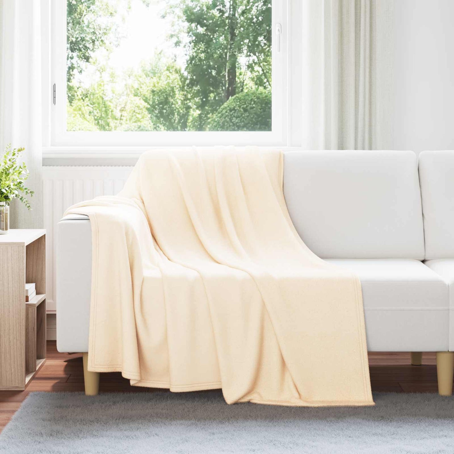 Coperte da Pile 6 pcs Crema 200 x 150 cm Panno
