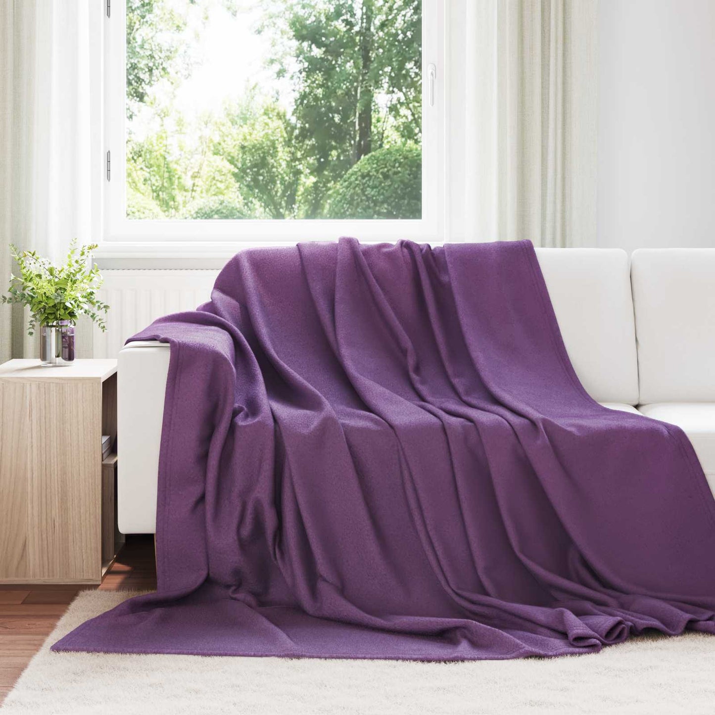 Coperte da Pile 6 pcs Viola 240 x 220 cm Panno