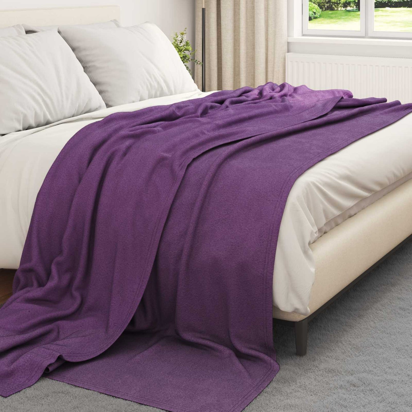 Coperte da Pile 6 pcs Viola 240 x 220 cm Panno