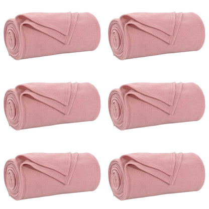 Coperte da Pile 6 pcs Rosa 170 x 130 cm Panno | homemem39