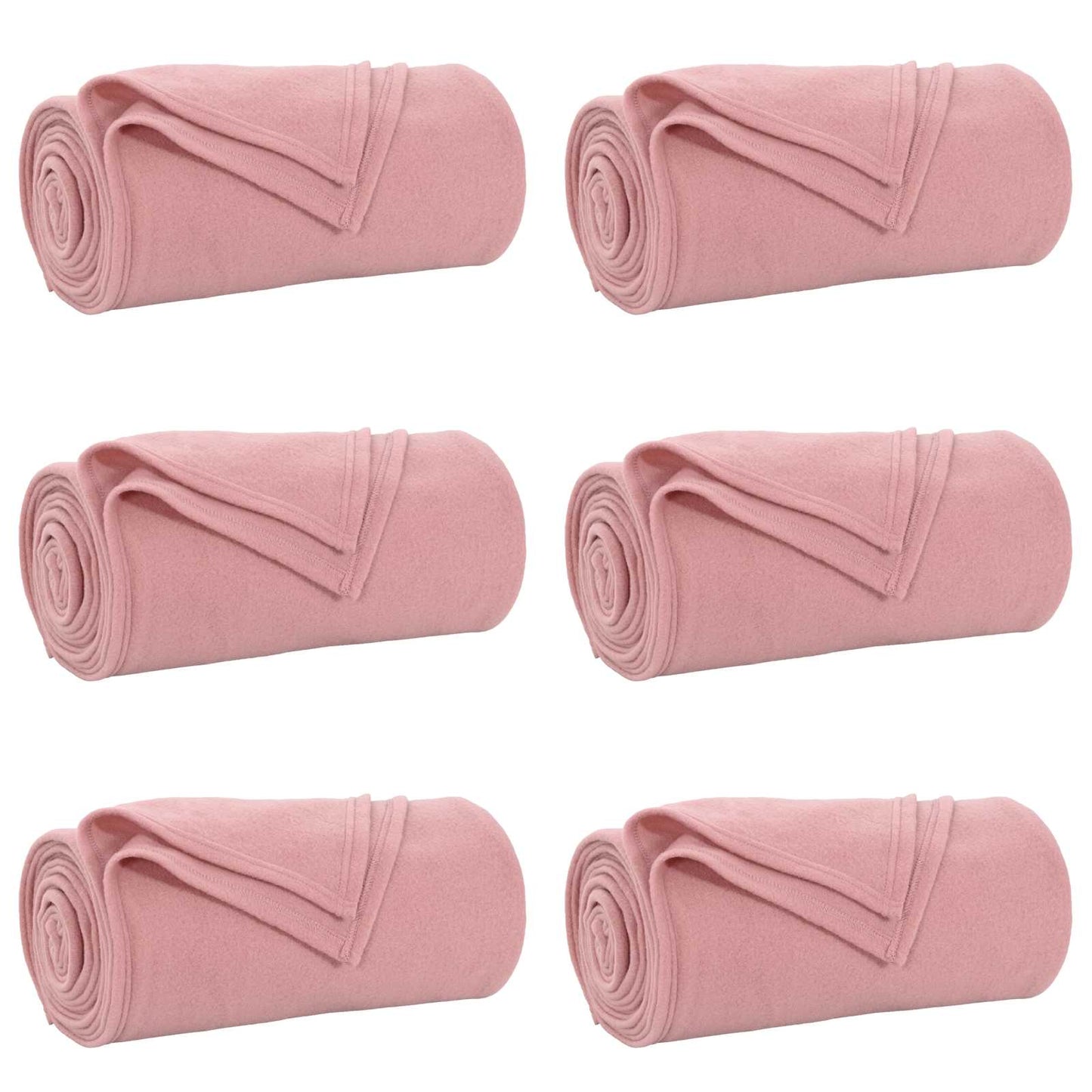 Coperte da Pile 6 pcs Rosa 240 x 220 cm Panno