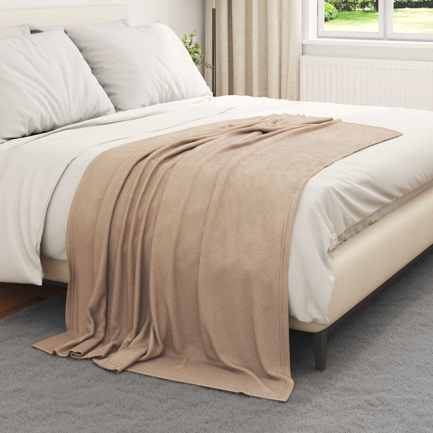 Coperte da Pile 24 pcs Cammello 170 x 130 cm Panno